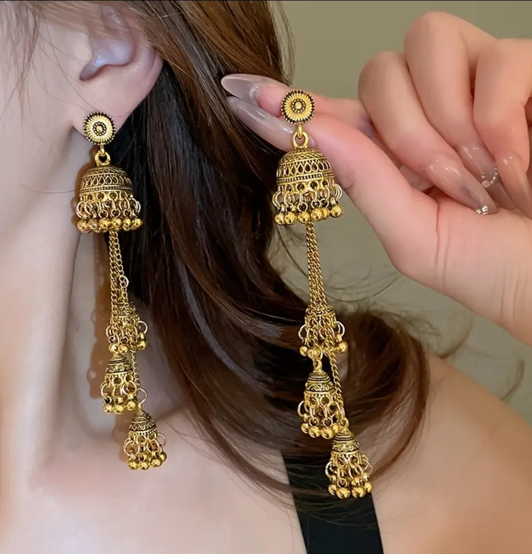Elegant Gold Dangle Earrings - Set of 5 Pairs - photo 3