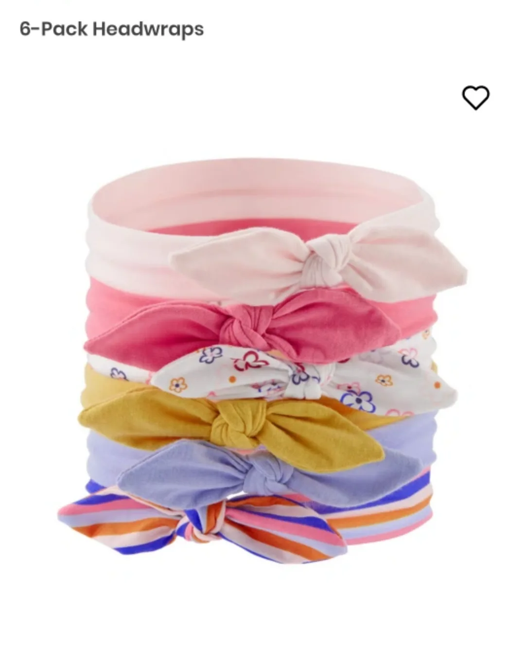 Carter's 6-Pack Multicolour Baby Headwraps thumbnail