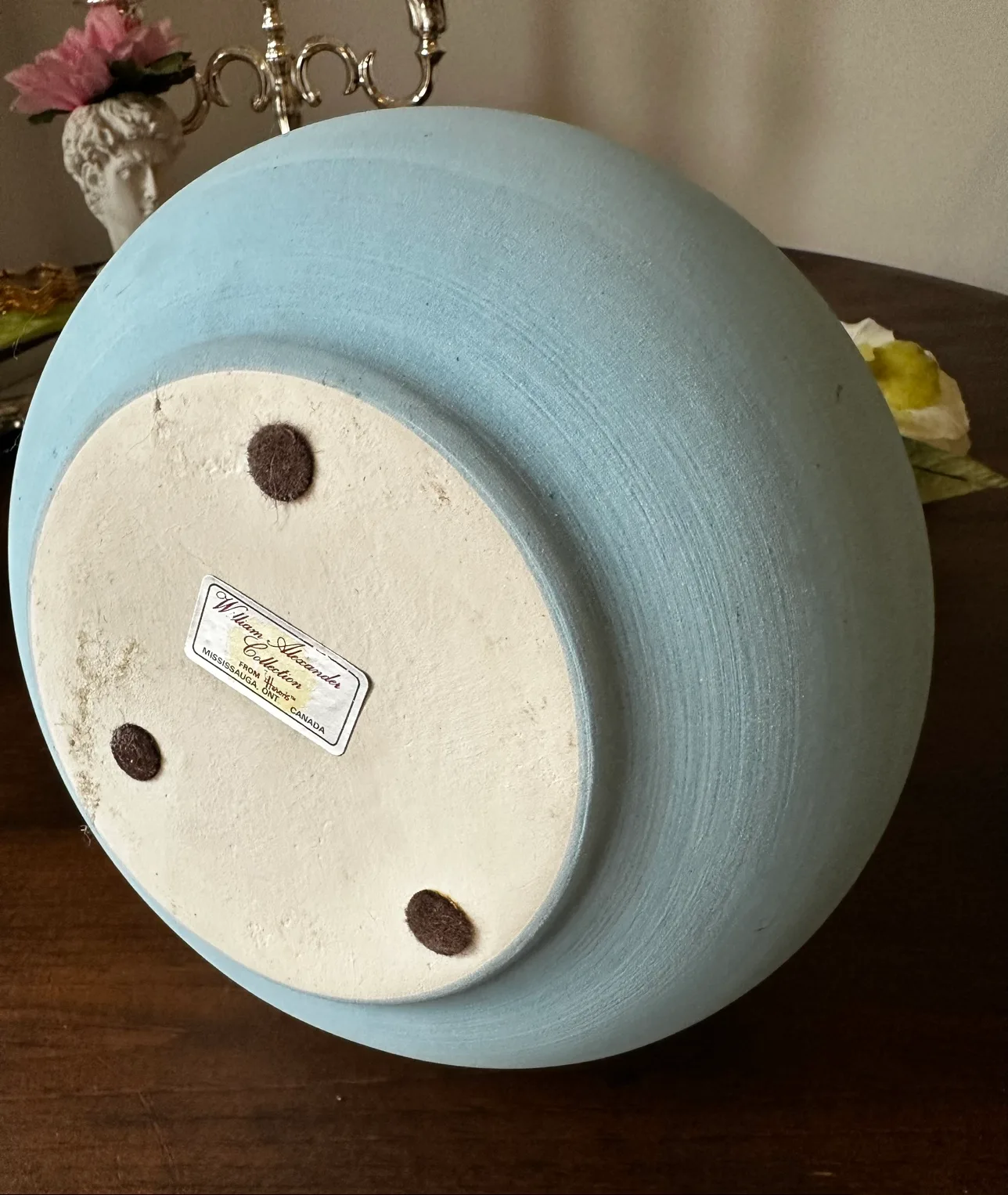 Robin’s Egg Blue Vase w/Faux Foliage image indicator(5)