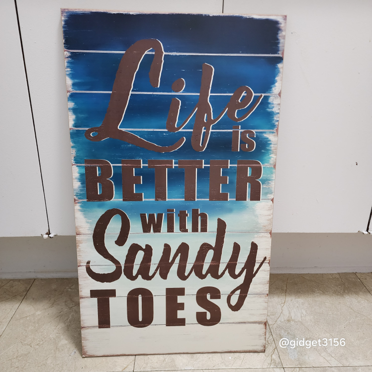 NWT "LIFE IS BETTER WITH SANDY TOES" COASTAL WALL DECOR