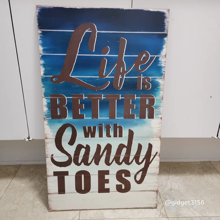 NWT "LIFE IS BETTER WITH SANDY TOES" COASTAL WALL DECOR