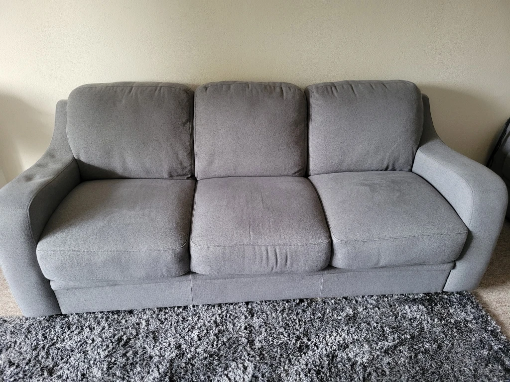 Grey Fabric Loveseat and Sofa Set - photo 2