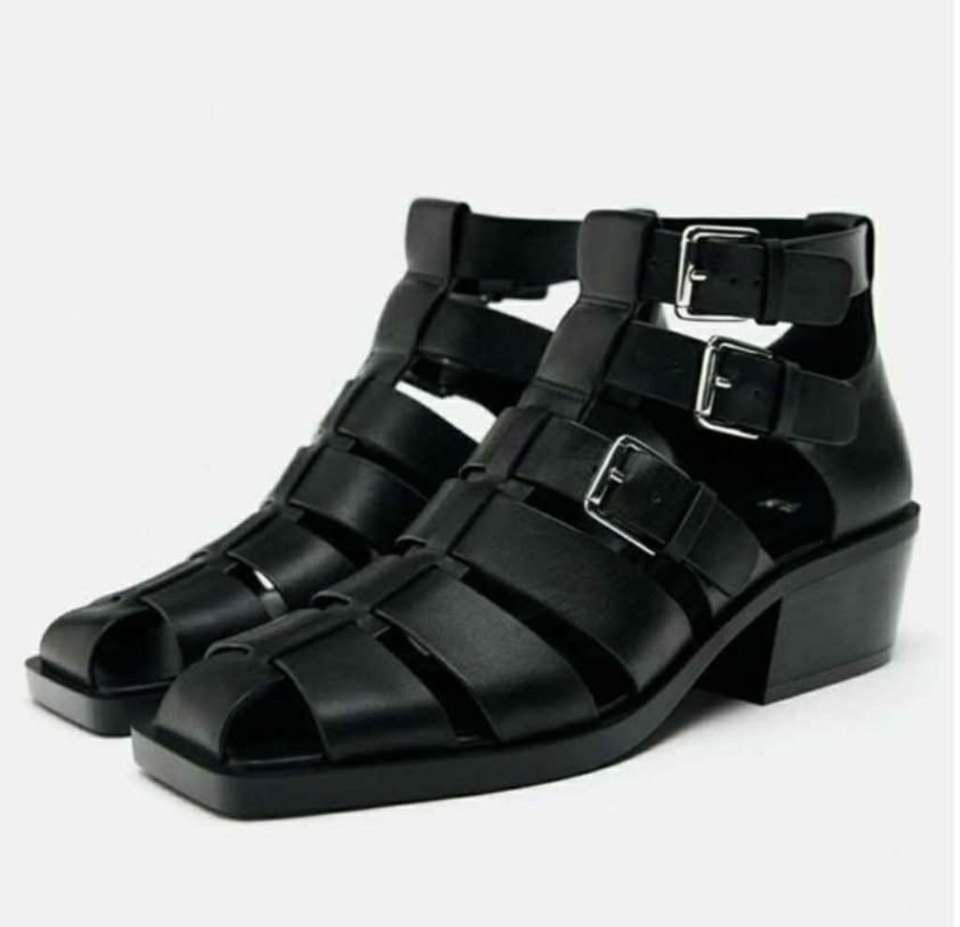 Zara Leather Gladiator Sandals