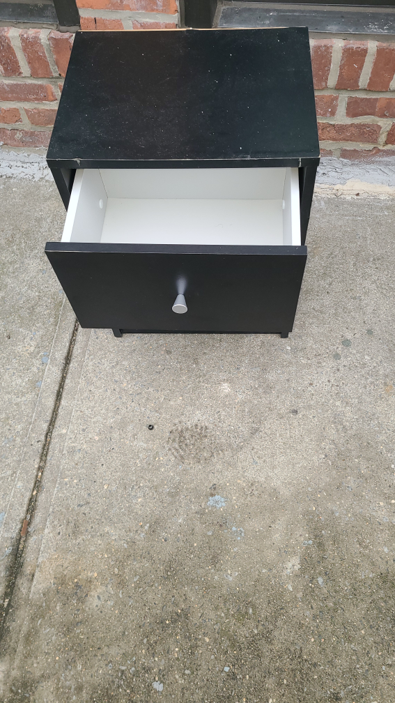 Black Nightstand with One Drawer - photo 2