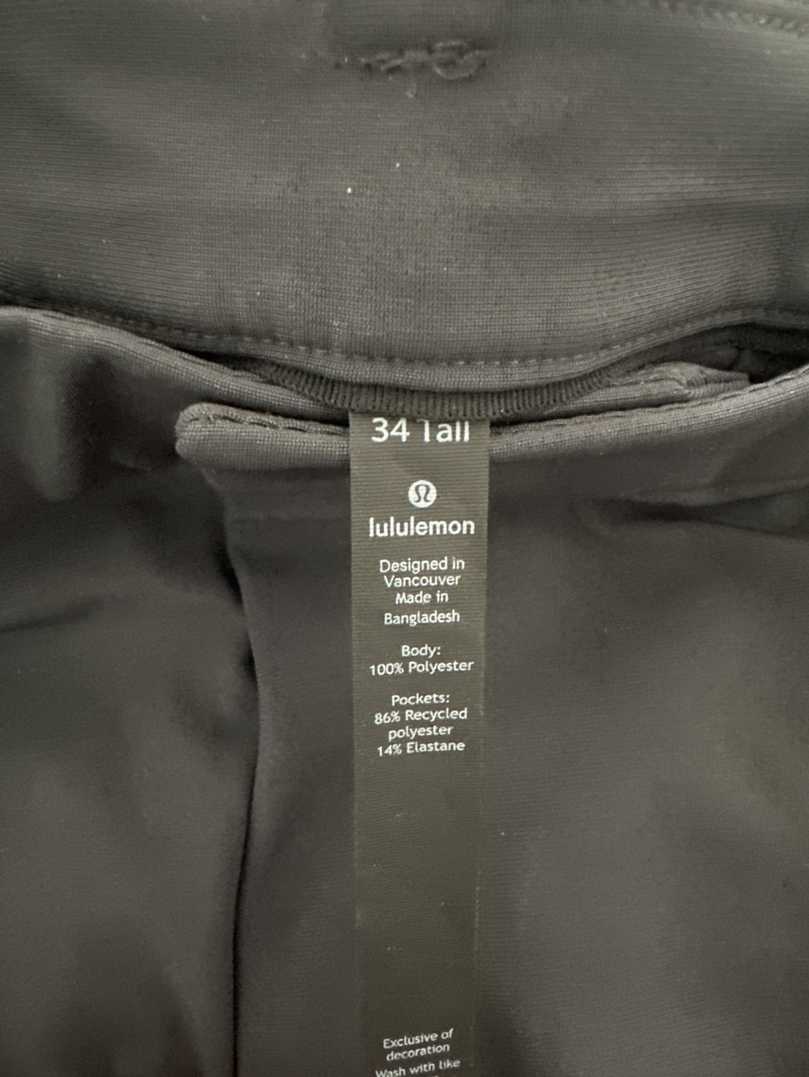 Lululemon Commission Pant Classic 37"L Black Size 34 Tall - photo 3