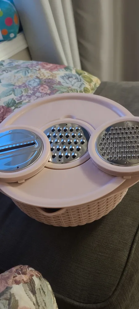 Pink 3-in-1 Vegetable/Fruit Prep Bowl with Graters image indicator(5)