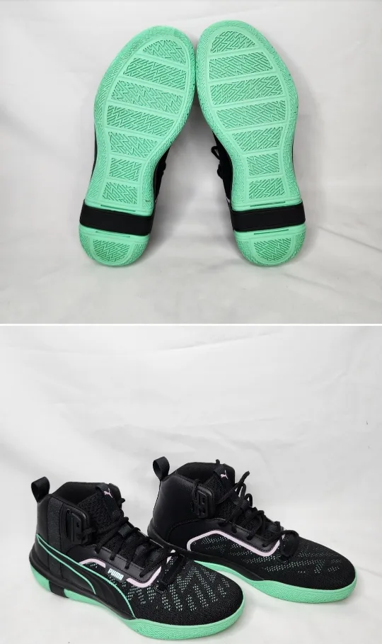 Puma Men's Basketball Shoes - Black & Mint Green image indicator(2)