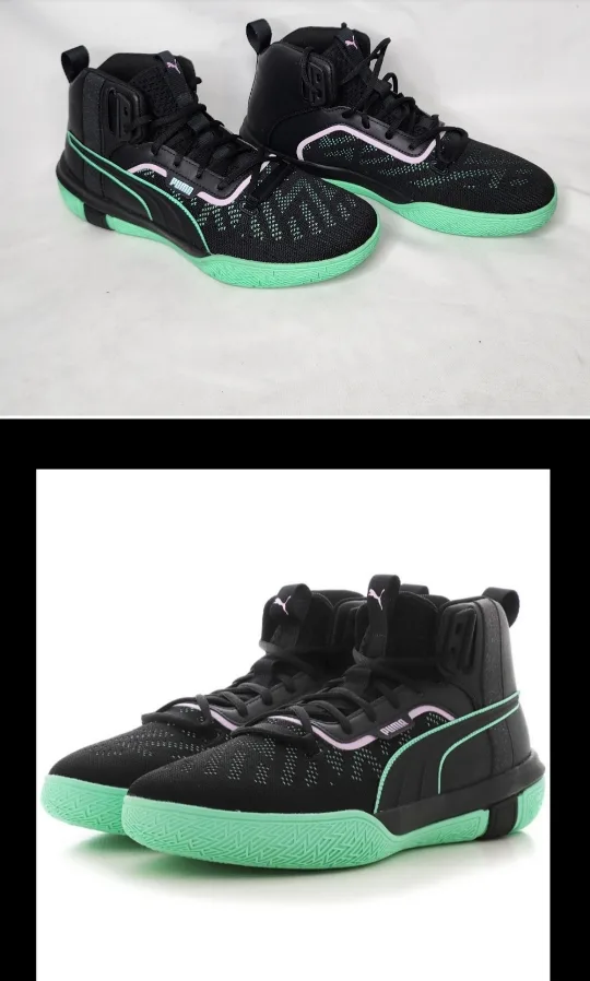 Puma Men's Basketball Shoes - Black & Mint Green image indicator(3)