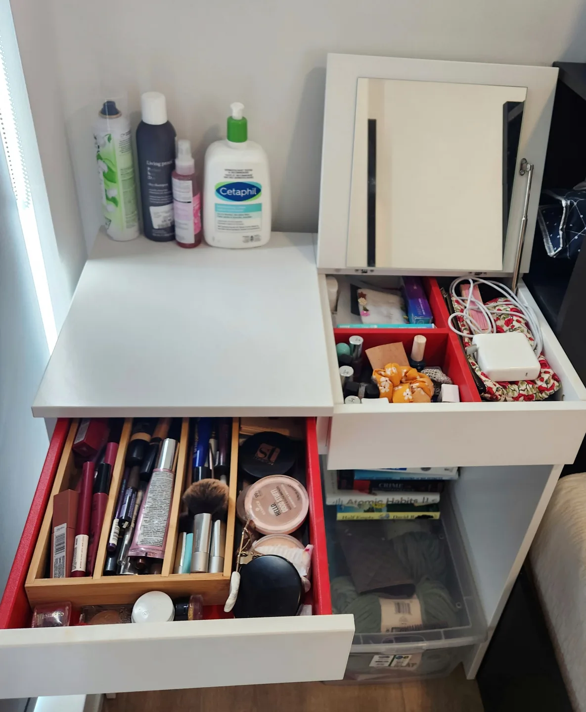 Vanity Desk with Mirror and Drawer image indicator(3)