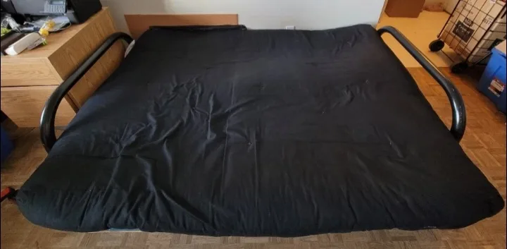 Black Metal Arm Futon Sofa bed convertible Frame - OBO image indicator(7)