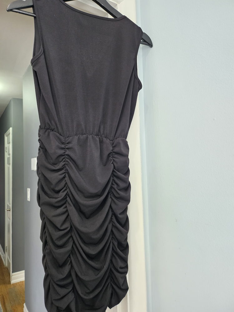 Black Ruched Mini Dress - photo 2