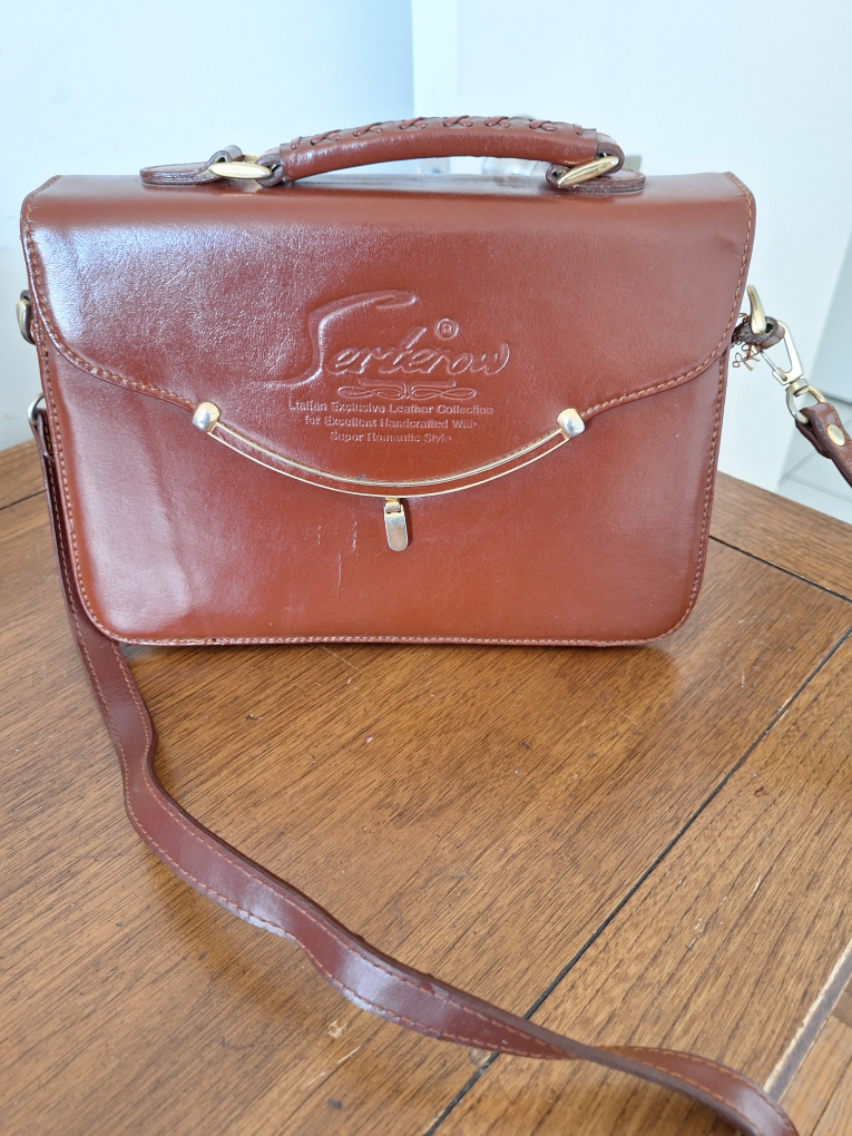 Vintage Sertaow Brown Leather Handbag - photo 2