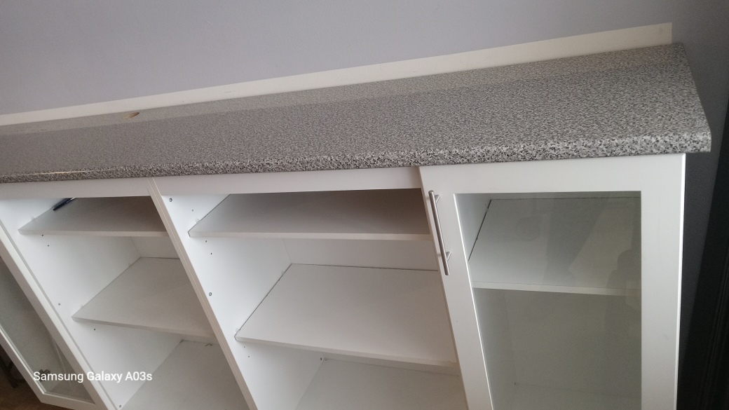 White Kitchen Buffet/Cabinet with Granite Countertop - photo 3