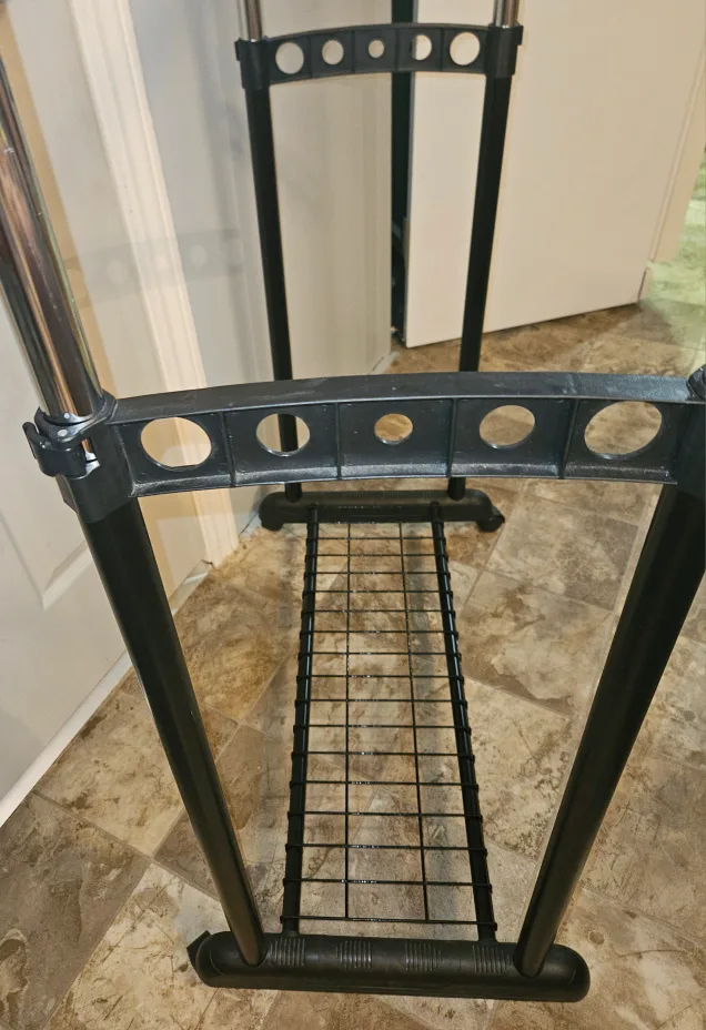 Adjustable Clothes Rack with bonus belt&scarf hanger image indicator(2)