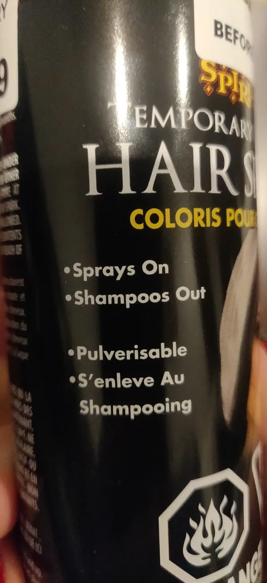 Three cans of Temporary Hair colour spray -metallic Black goth image indicator(3)