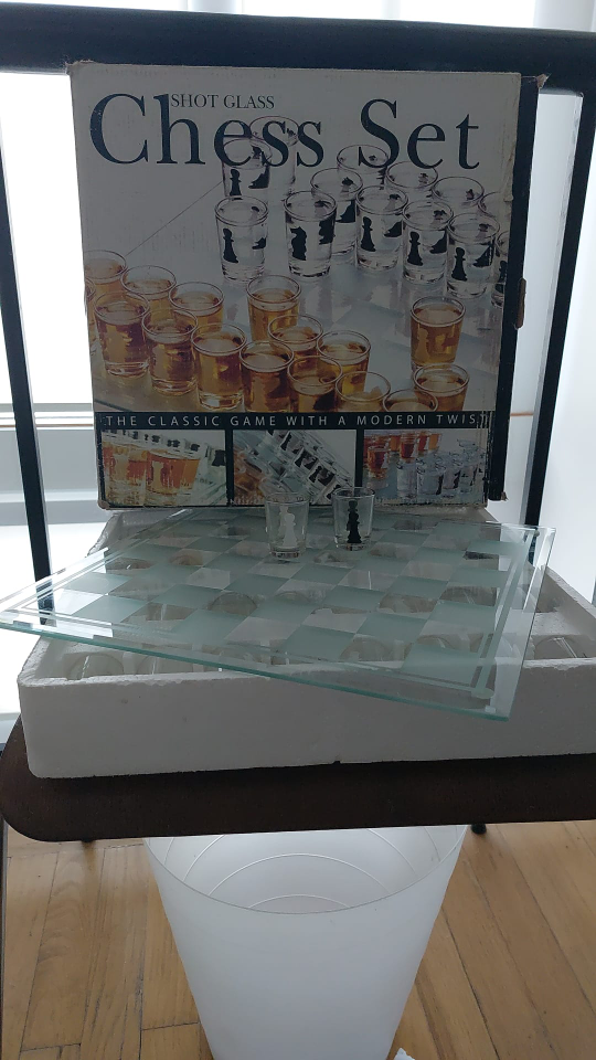 Vintage Shot Glass Chess Set