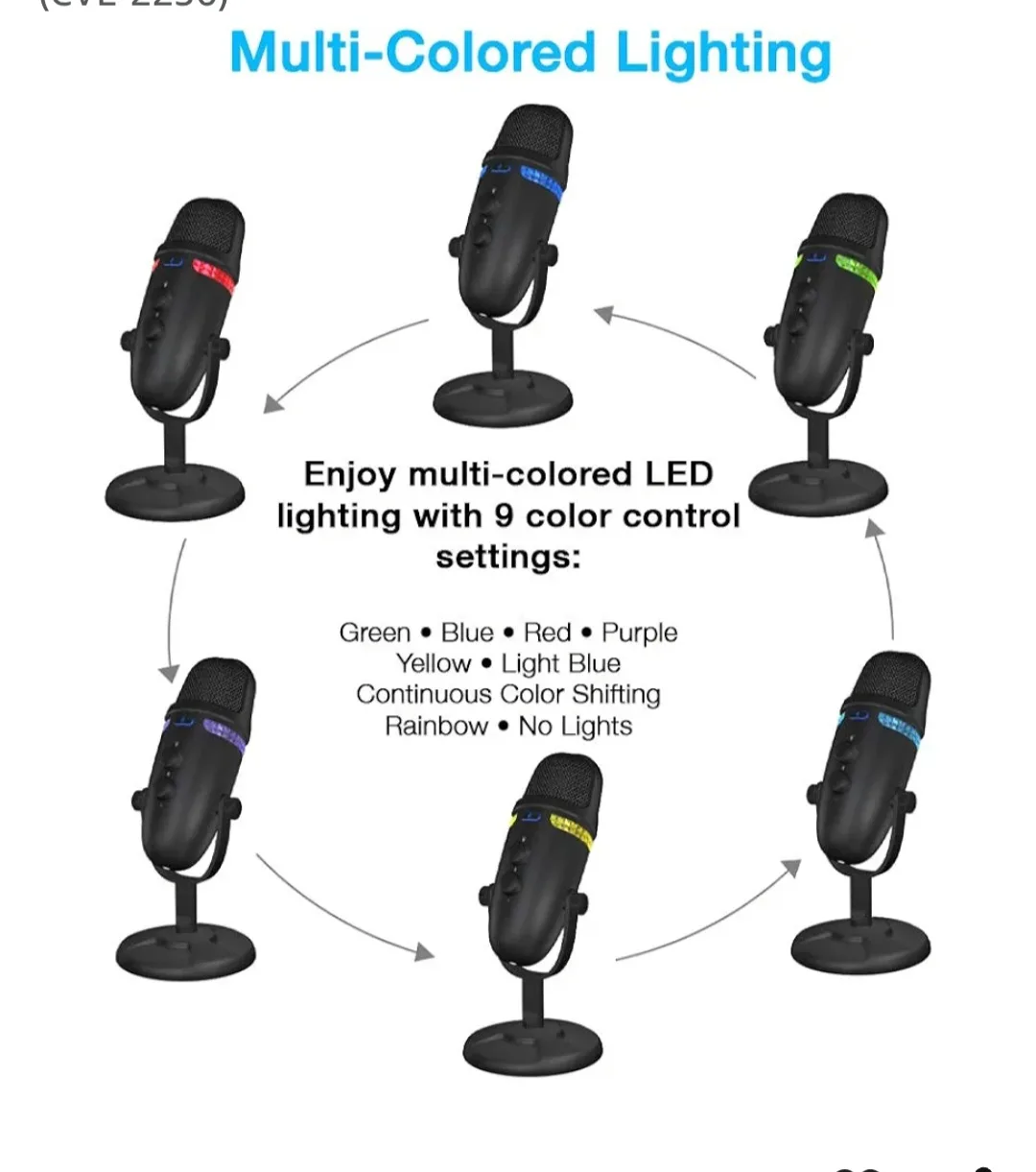 Cyber Acoustics Matterhorn Mic with Multi-Colored Lighting image indicator(4)
