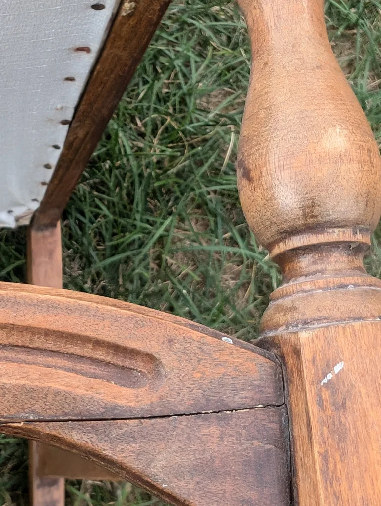 Vintage Floral Armchair Solid Wood and Padded Seat 🧡 image indicator(10)