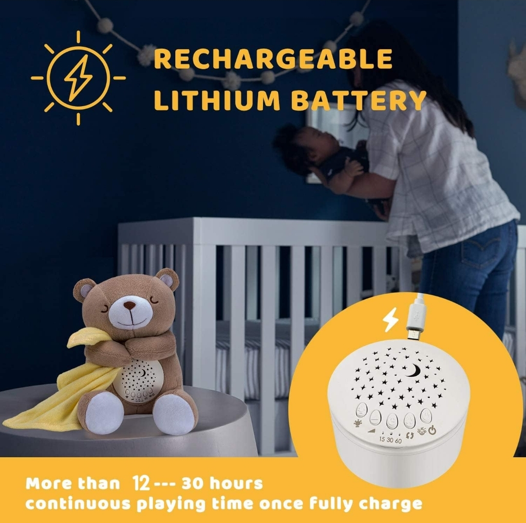 NEW Baby Sleep Soother, Night Light & White noise sound bear - photo 5