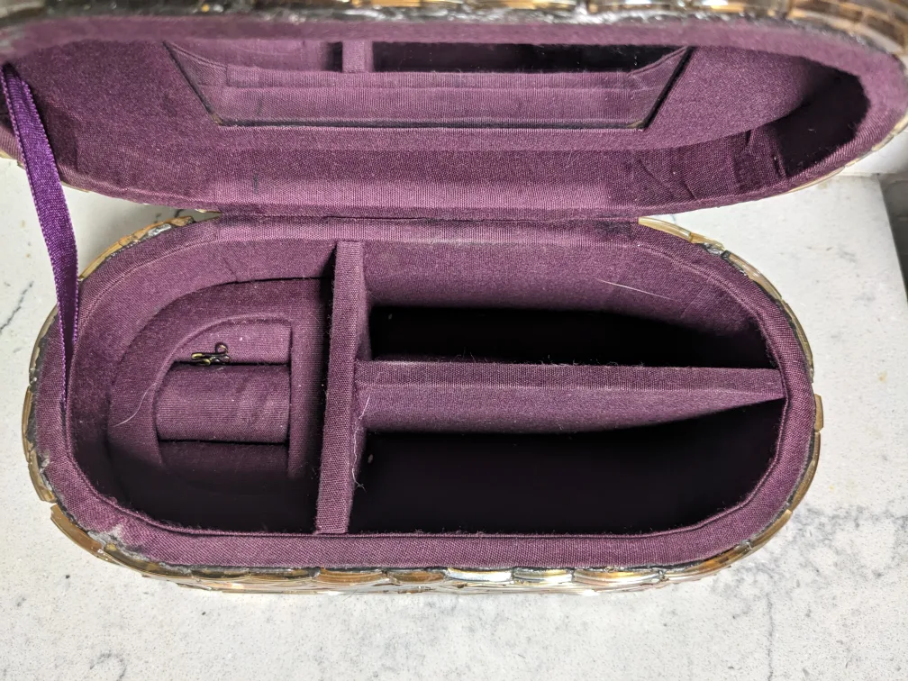 Gorgeous Gold & Brown Mosaic Jewellery Box image indicator(3)