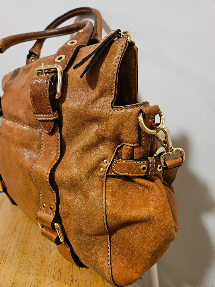 Michael Kors Light Brown Leather Satchel image indicator(5)