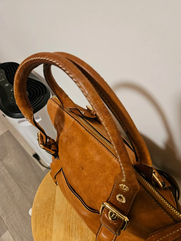 Michael Kors Light Brown Leather Satchel image indicator(6)