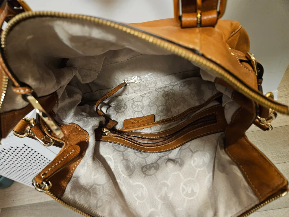 Michael Kors Light Brown Leather Satchel image indicator(7)