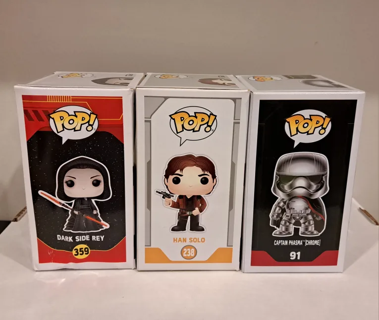 Star Wars Funko Pop! Dark Side Rey, Han Solo, Captain Phasma image indicator(4)