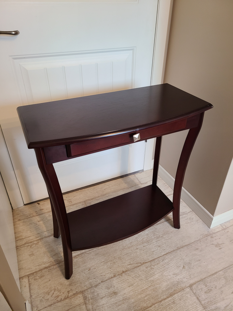 Dark Wood Console Table with Drawer - photo 3