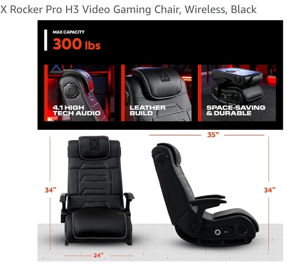 X-Rocker Pro Series Gaming Chair with Built-in Speakers image indicator(6)