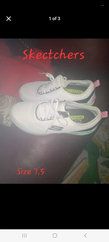 Skechers Women's Size 7.5 White Sneakers thumbnail