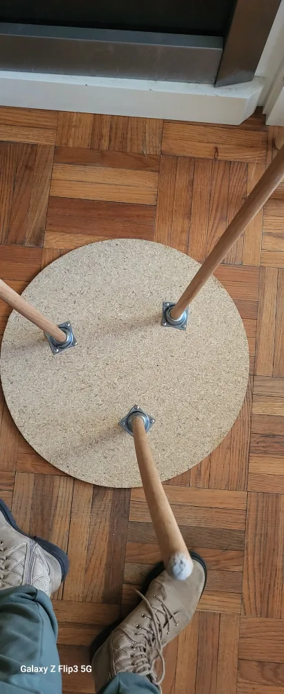 🧡 Small Round Side Table with Wooden Legs image indicator(5)