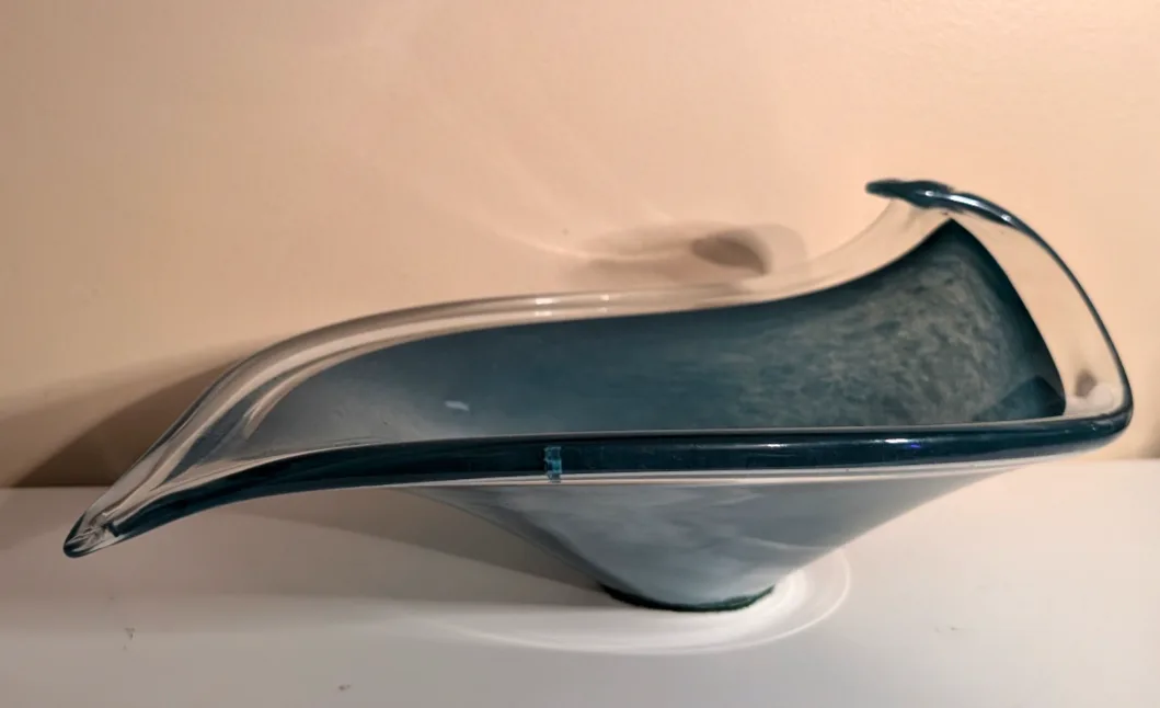 Unique Teal Glass Bowl image indicator(2)