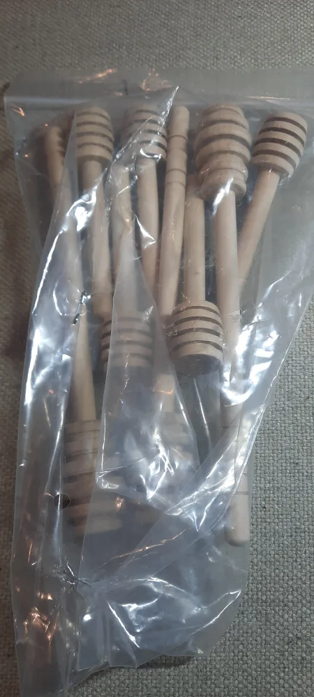 New 8 Pcs Wooden Honey Dippers image indicator(2)