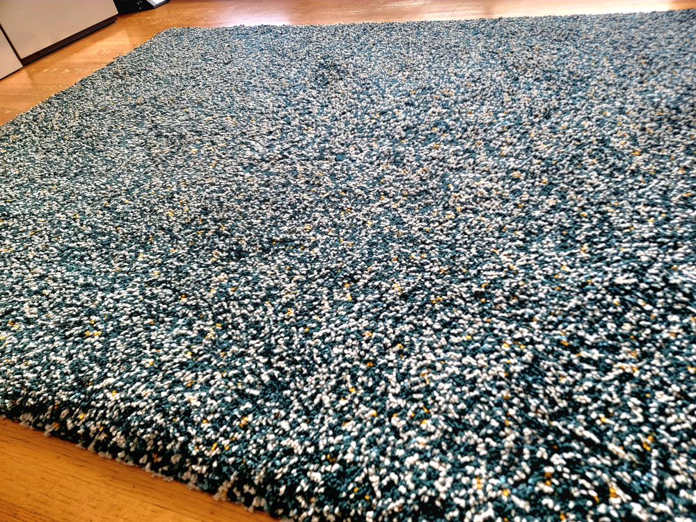 Teal and White Shag Rug - photo 4