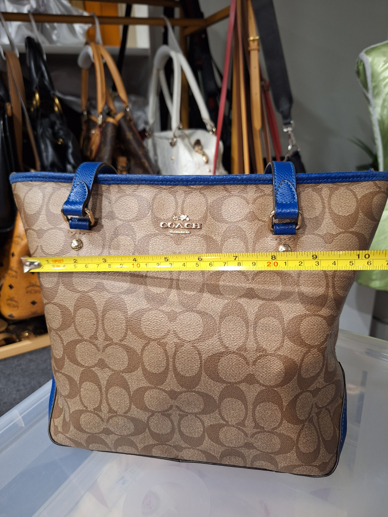 Coach tote bag, blue and brown - photo 3