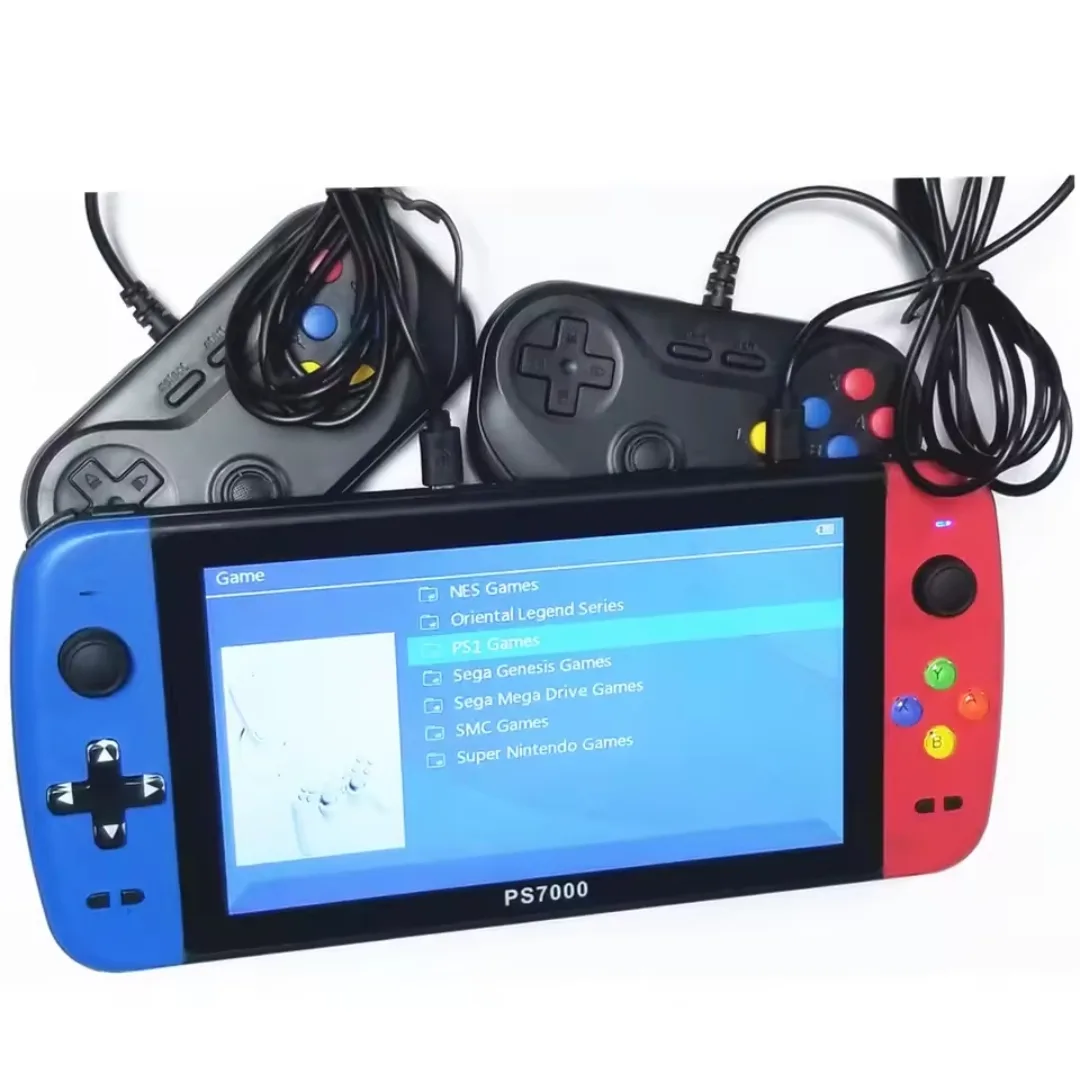 PS7000 7 inch HD Retro Handheld Game Console with - Black image indicator(3)