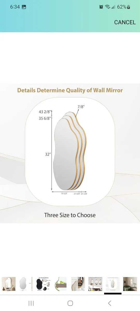 SHYFROY Irregular Wall Mirror - Gold brand new image indicator(7)