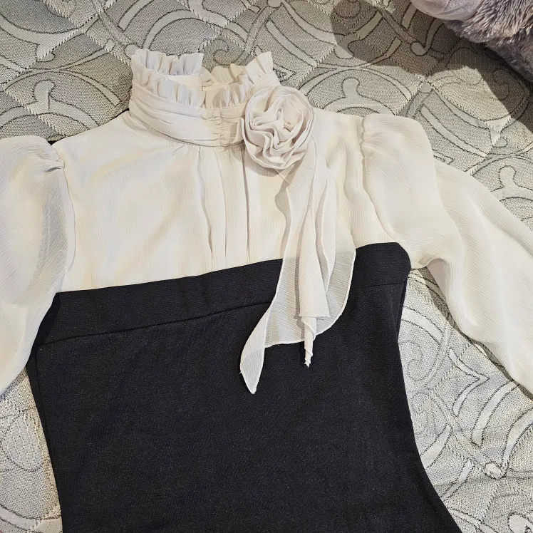 AMSARA Black and White Dress Size 36 image indicator(2)