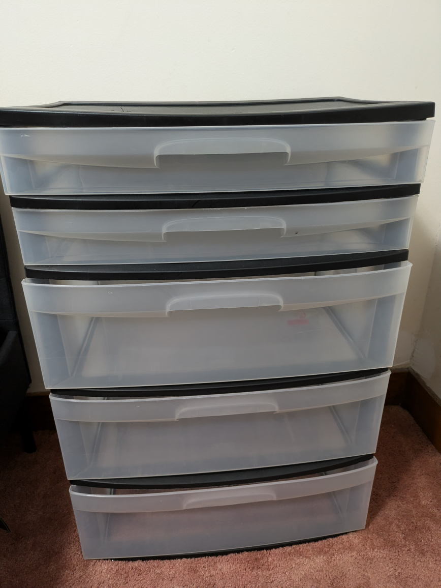 Five-Drawer Plastic Storage Unit