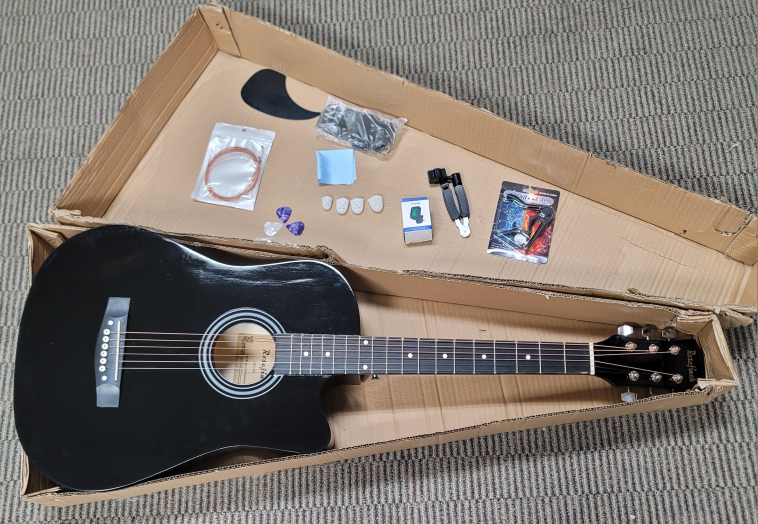 Rosefinch 38" Acoustic Guitar Package - Black - photo 3