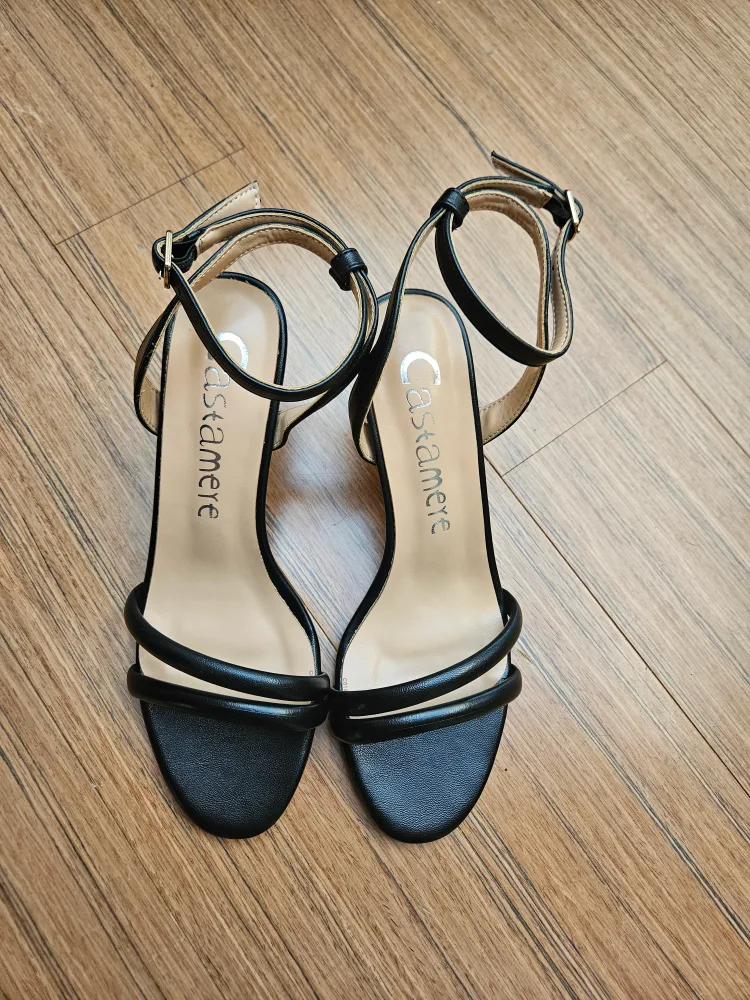 Black 2" strappy heels size 8.5 image indicator(3)