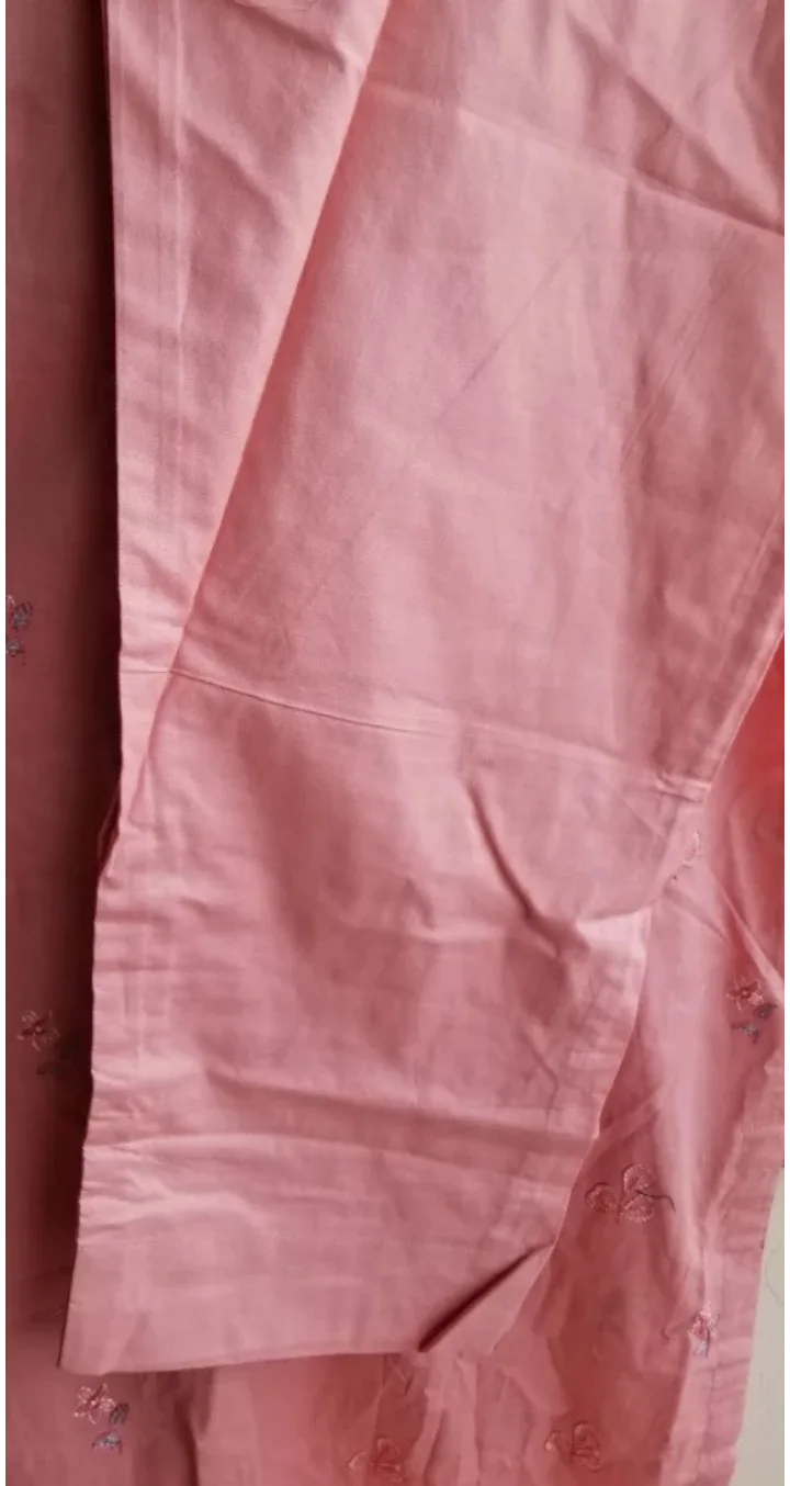 Pink embroidered cotton three piece suit image indicator(6)