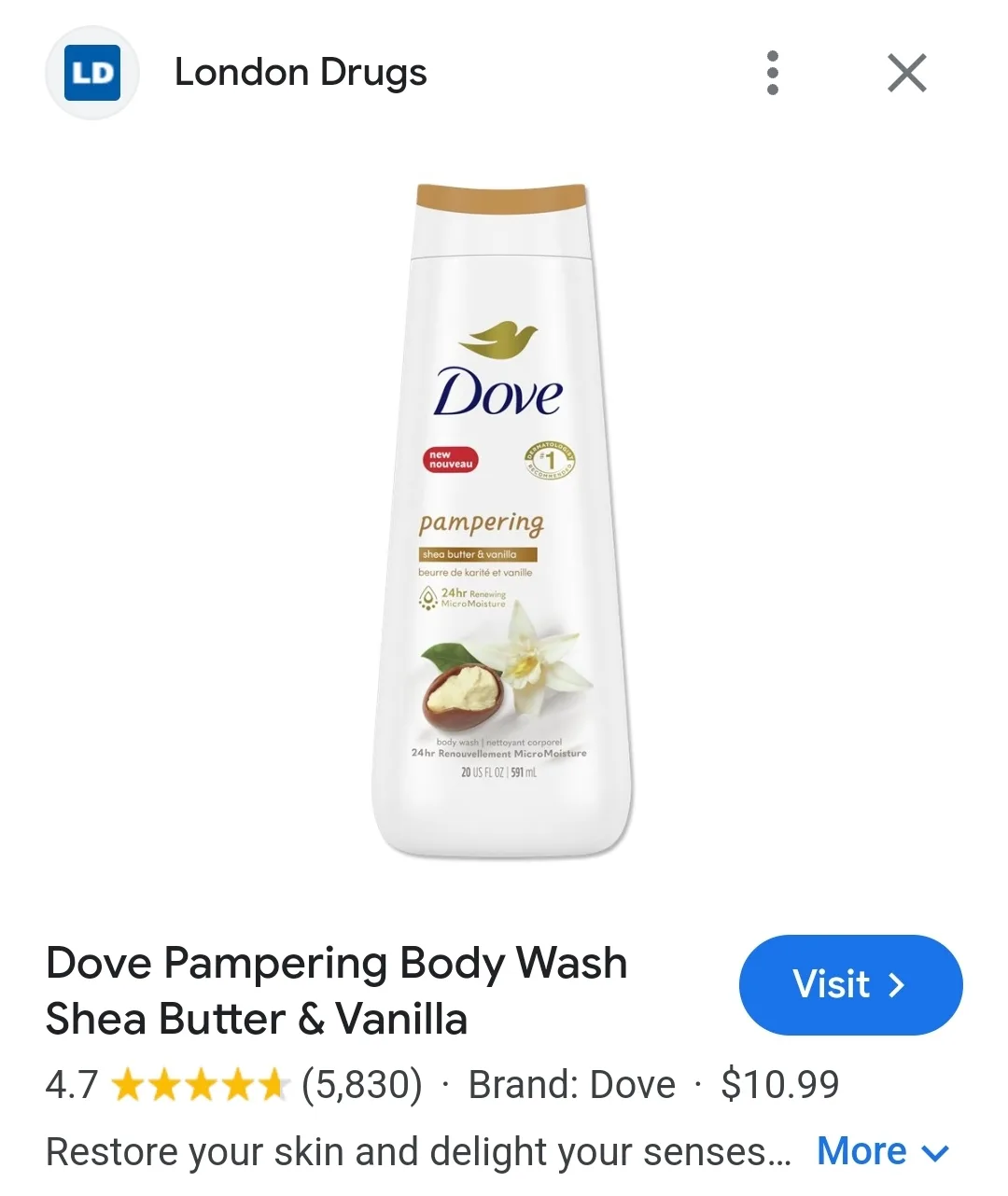 Dove Rebalancing Body Wash Plum & Cherry Blossom 325ml image indicator(4)