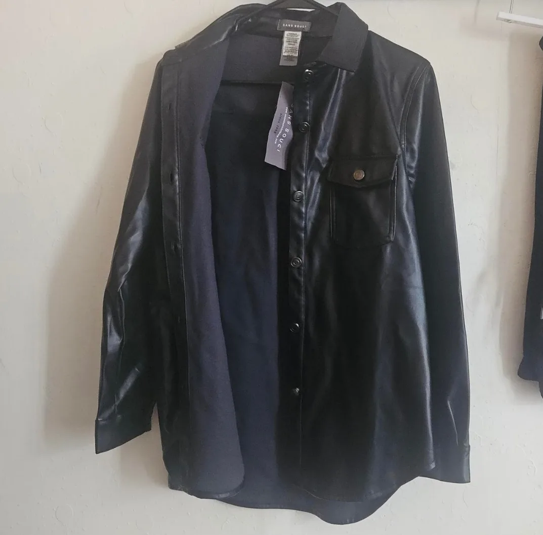 Sans Souci Medium Black Faux Leather Jacket image indicator(4)