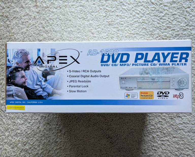 Apex Digital AD-1600 DVD Player - New in Box