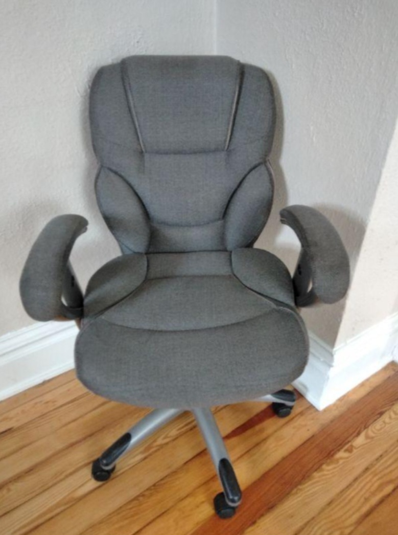 Grey Office Chair with Armrests