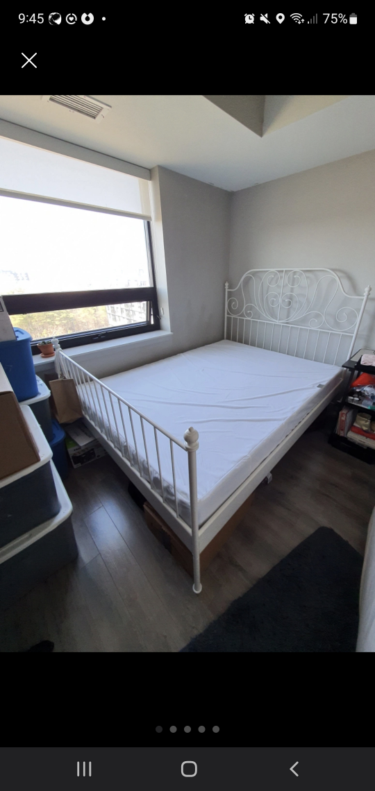 IKEA LEIRVIK Queen Size Metal Bed Frame