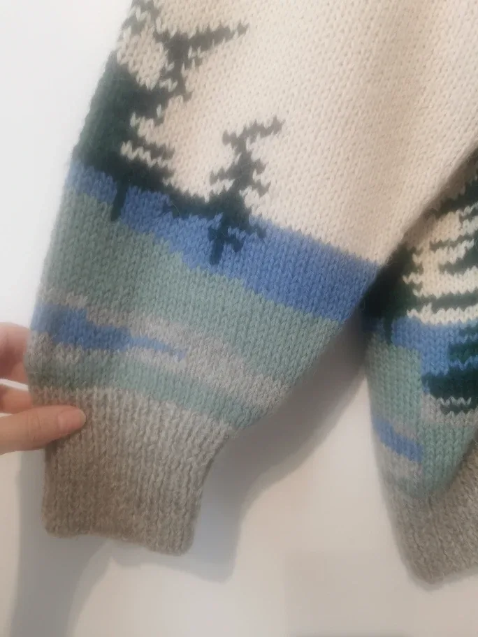 vintage hand knit medium cardigan alpaca image indicator(3)