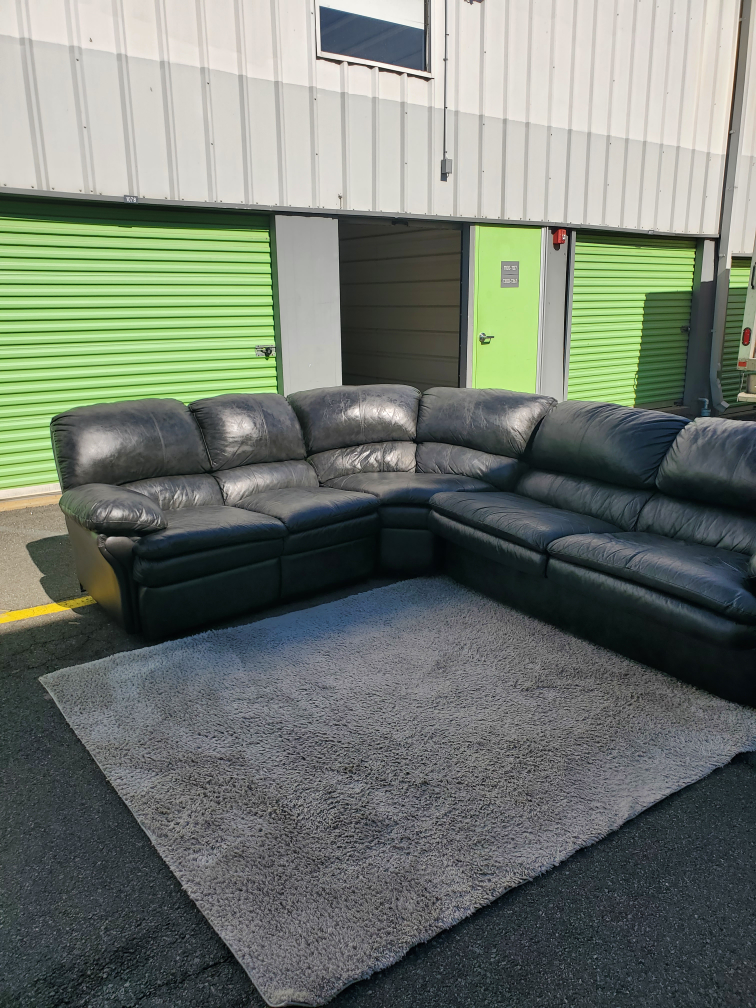Black Leather Sectional Sofa